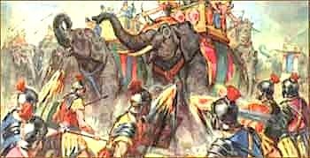 Bataille de Bénévent, les Romain et leur flèches enflaméées