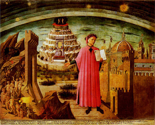 Domenico di Michelino, Portrait de Dante Alighieri, la ville de Florence et l’allégorie de la Divine Comédie