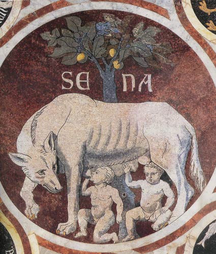 La Louve emblème de la ville (Sol du Duomo)